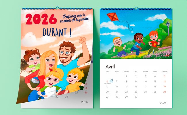 Calendrier familial personnalisé 2026